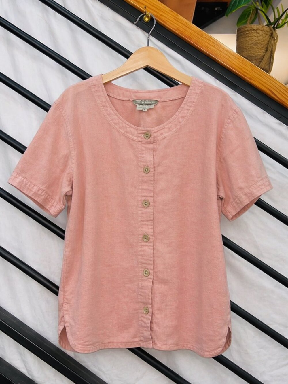 Royal Robbins Peach Cotton Button Top